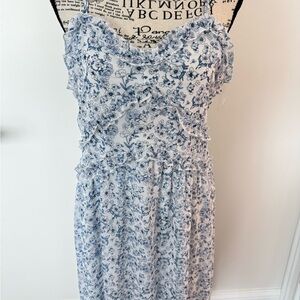 No Boundaries Blue and White Floral Midi Dress